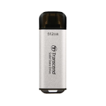 Transcend ESD300S - SSD - 512 GB - esterno (portatile) - USB 3.2 Gen 2x1 (USB-C connettore) - argento